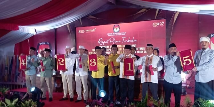 Pengundian Nomor Paslon Bupati-Wakil Bupati  Lotim Berlangsung Tegang