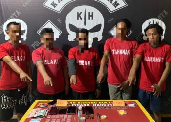 Lima kurir dan Pengedar Sabu di Tangkap Polresta Bima