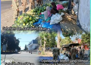 Satuan Patroli Trantibum di Kota Selong, Satpol PP Lotim Imbau Pedagang Pindah dari Trotoar