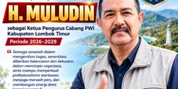 Lagi, H. Muludin Nahodai PWI Lombok Timur